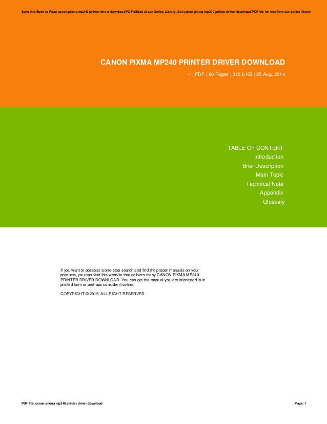 Canon mp240 mac driver download 64-bit